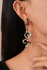 Fashionable Colorful Oil-drop Snake-shaped Gemstone Earrings