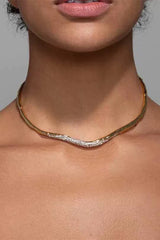 Simple and Light Luxury Metal Irregular Diamond Necklace