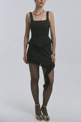 Fashionable Lace Asymmetrical Elegant Mini Skirt