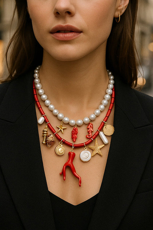 Ocean Resort Style Stacked Beaded Necklace