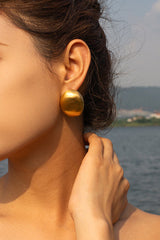 Fashion Frosted Oval Simple Earrings