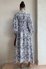 Transform Your Wardrobe Jungle Print Belt Pocketed Shirt Maxi Dress