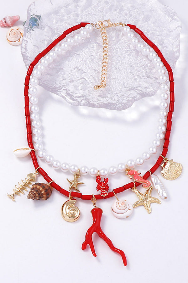 Ocean Resort Style Stacked Beaded Necklace