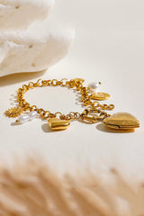Fashionable Heart Shaped Embellished Bracelet