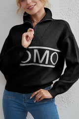 women's design letter knit sweater