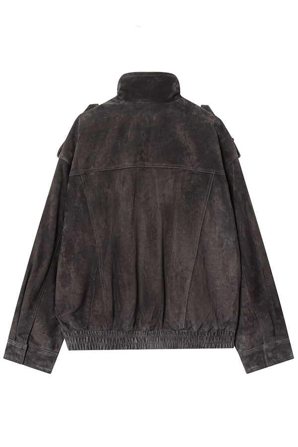 Fashionable Suede Loose Pocket Leather Jacket