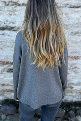 Solid Color Casual Turtleneck Button Decoration Long Sleeve Loose Knit Sweater