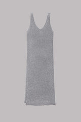 Vacation Breeze Knit Slit Loose Tank Midi Dress