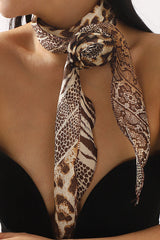 Fashionable and Versatile Leopard Print Polka Dot Rose Scarf