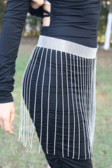 Fashionable Tassel Rhinestone Chain Waist Necklace