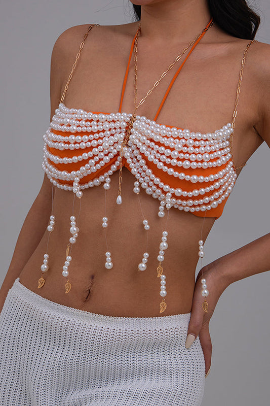 Fashion Holiday Beach Multi-layer Pearl Tassel Body Chain