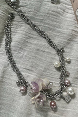 Elegant Flower Pink and Purple Pearl Necklace