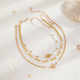 Bohemian Sunflower Multi-layer Pearl Shell Necklace