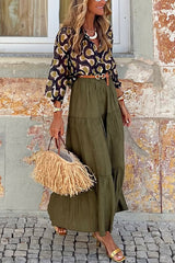 Solid Color Splicing Casual Vacation Maxi Skirt