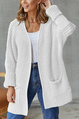 loose mid length sweater cardigan coat large size casual