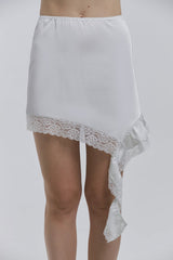 Fashionable Lace Asymmetrical Elegant Mini Skirt