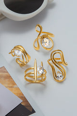 Elegant Zircon Geometric Titanium Steel Ring