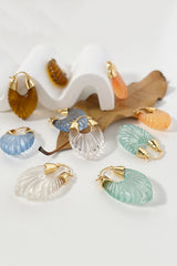 Fashion Candy-colored Glass-feel Striped Small Wing Earrings