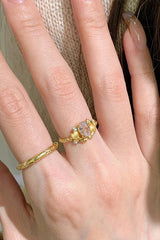 Fashionable Sparkling Pink Diamond Ring