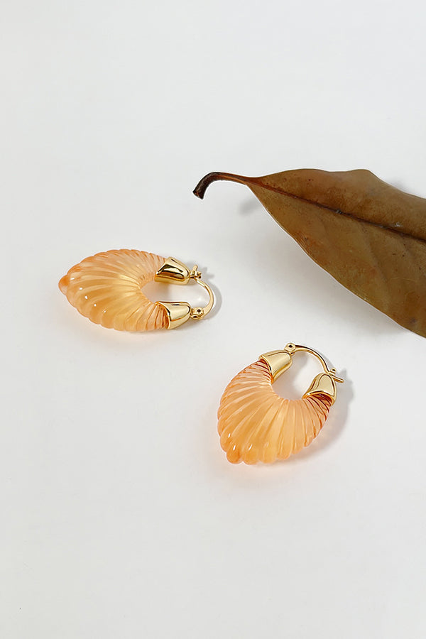 Fashion Candy-colored Glass-feel Striped Small Wing Earrings