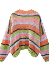 Lazy rainbow striped sweater