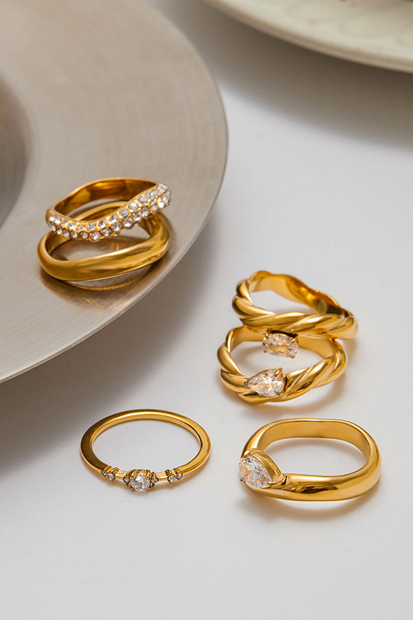 Fashion Stainless Steel Zircon Ring