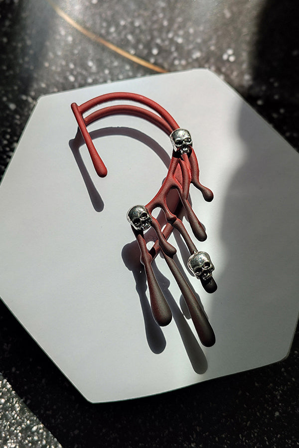 Halloween Lava Retro Burgundy Single Earrings