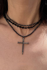 Fashionable Time Dial Metal Necklace