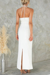 Sexy Backless Halter Neck Slim Waist Maxi Dress