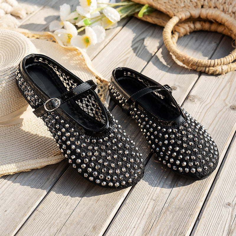 Fashionable Rhinestone Elegant French Buckle Sandals