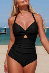 Sexy V-neck Backless Stretch One-piece Swimsuit