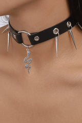 Gothic Hip-hop Style Leather Rivet Bondage Collar