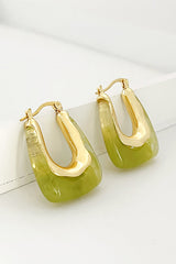 Fashionable Geometric U-shaped Colorful Jelly Earrings