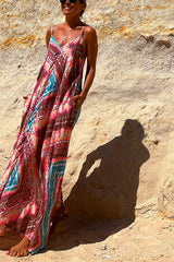 Beautiful Destination Tie-dye Print Pocketed A-line Maxi Dress