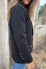 Solid Color Lapel Long Sleeve Loose Casual Blazer