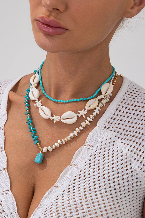Bohemian Sunflower Multi-layer Pearl Shell Necklace