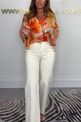 Solid Color Metal Button Casual Pocket Straight Jeans