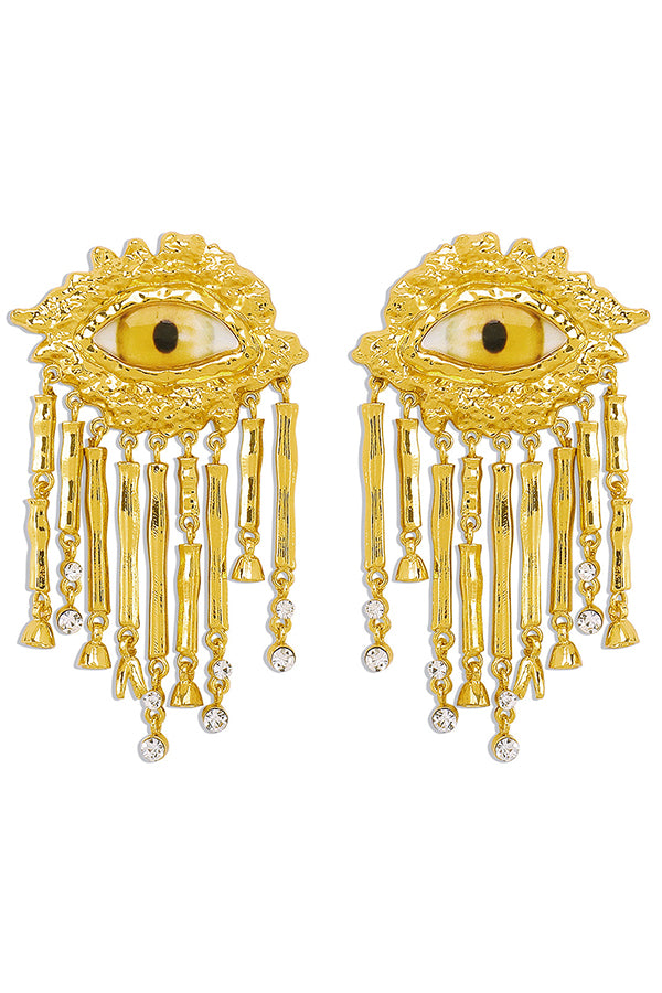 Vintage Evil Eye Tassel Earrings