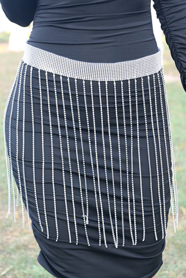 Fashionable Tassel Rhinestone Chain Waist Necklace