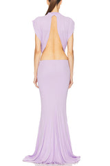 Sexy Open Back Bow Embellished Elegant Fishtail Maxi Dress