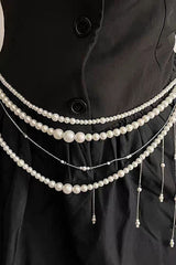 Exquisite Multi-layer Pearl Beaded Tassel Waist Necklace