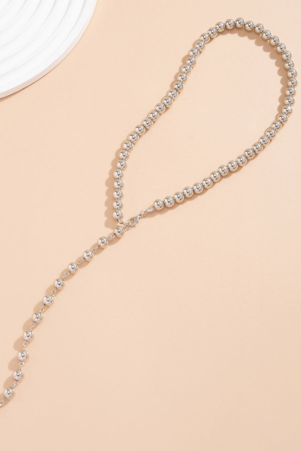 Vintage Beaded Chain Tassel Necklace