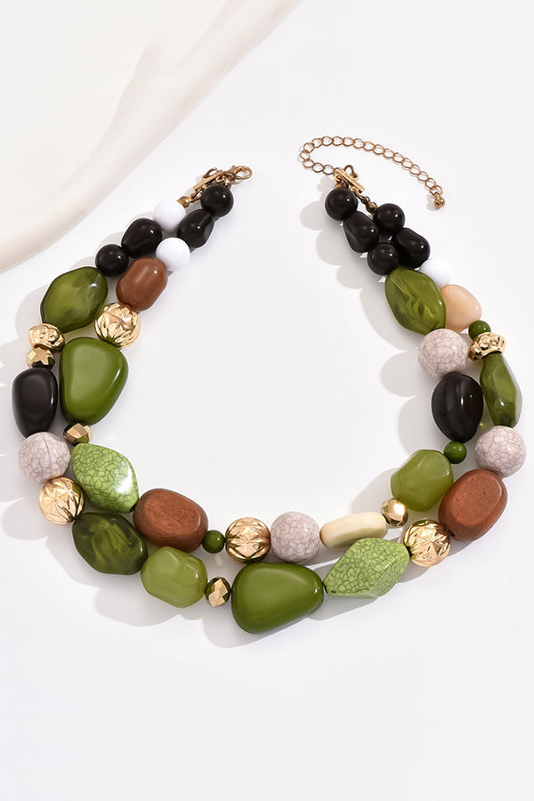 Bohemian Forest-style Resin Necklace