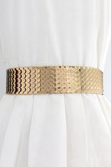 Fashionable Metal Fish Scale Elastic Belt