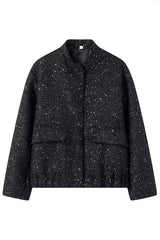 Fashion Sequin Long Sleeve Casual Pocket Loose Jacket