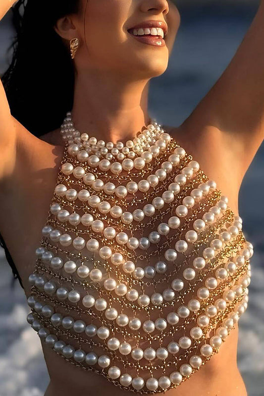 Fashionable Festival Beach Pearl Body Necklace