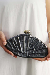 Fashion Acrylic Shell Fan Clutch