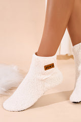 Fashionable Velcro Home Non-slip Plush Warm Snow Boots
