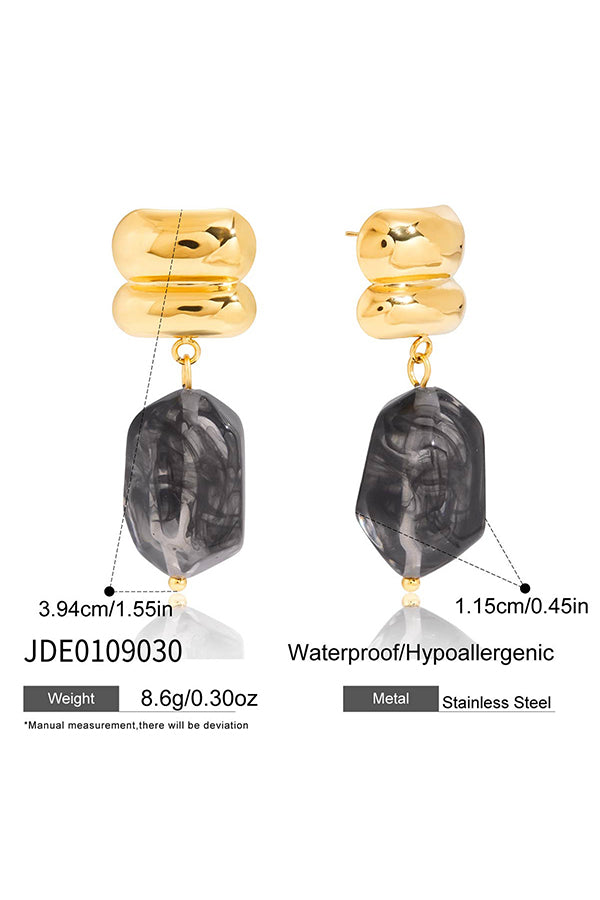 Stylish and Exquisite Titanium Steel Resin Earrings