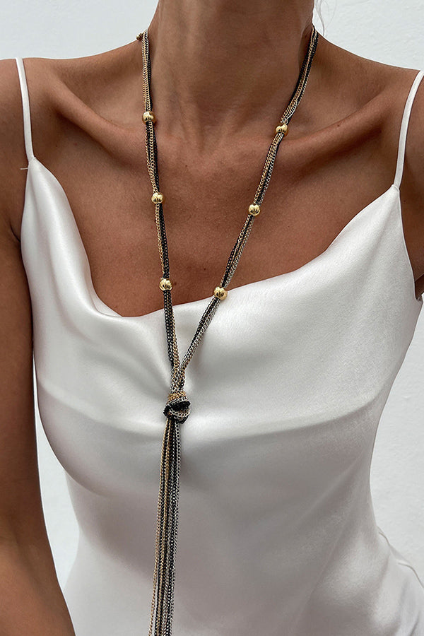 Simple Y-shaped Metal Tassel Chain Necklace